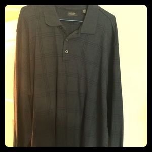 3XL long sleeve dark blue collared shirt.